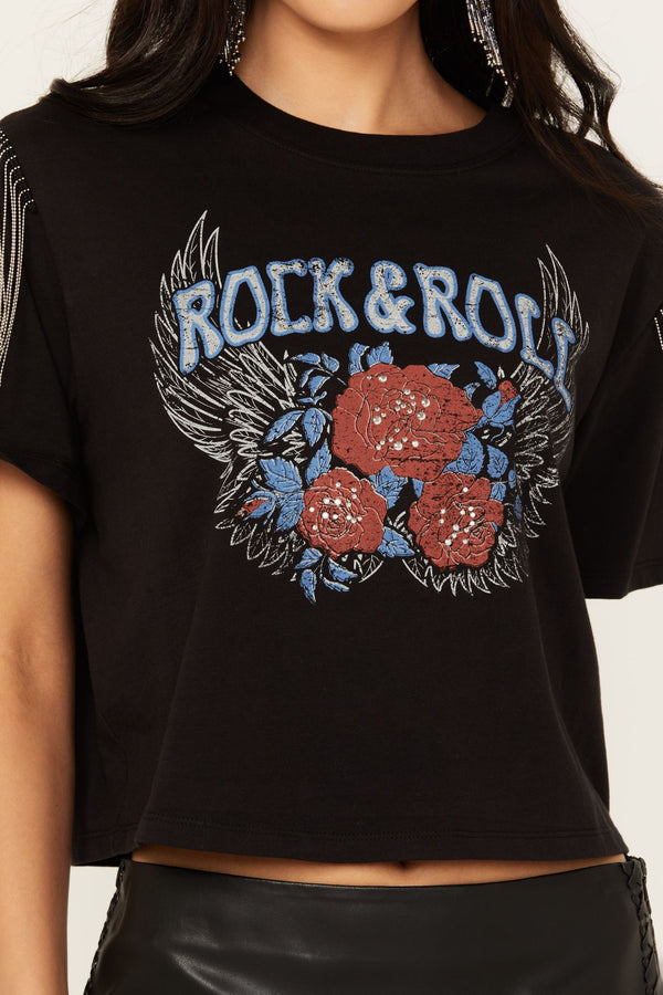 Robin Rock & Roll Embellished Graphic Tee - Black