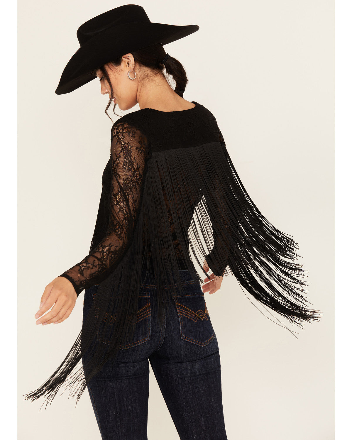 Russello Lace Fringe Long Sleeve Shirt