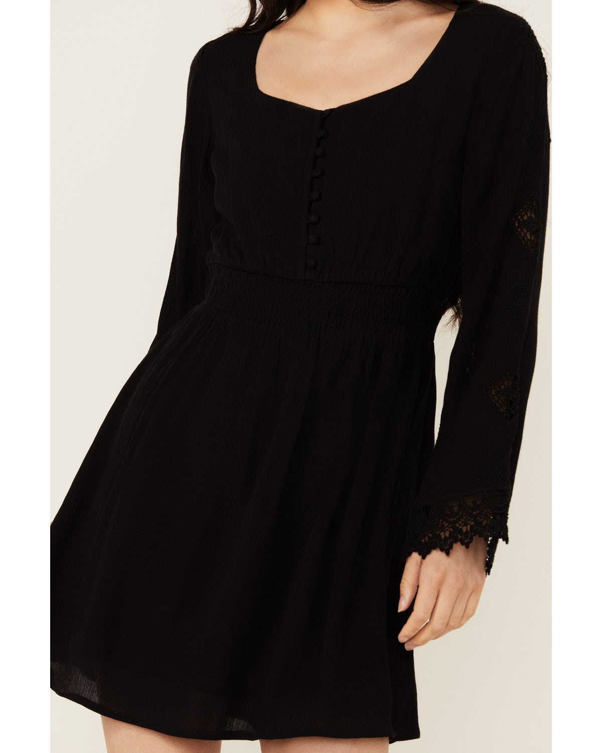 chinese dress ladies Scotts Lace Long Sleeve Mini Dress