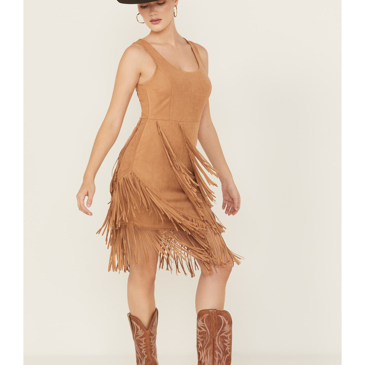 Idyllwind Women's Tina Faux Suede Fringe Mini Dress
