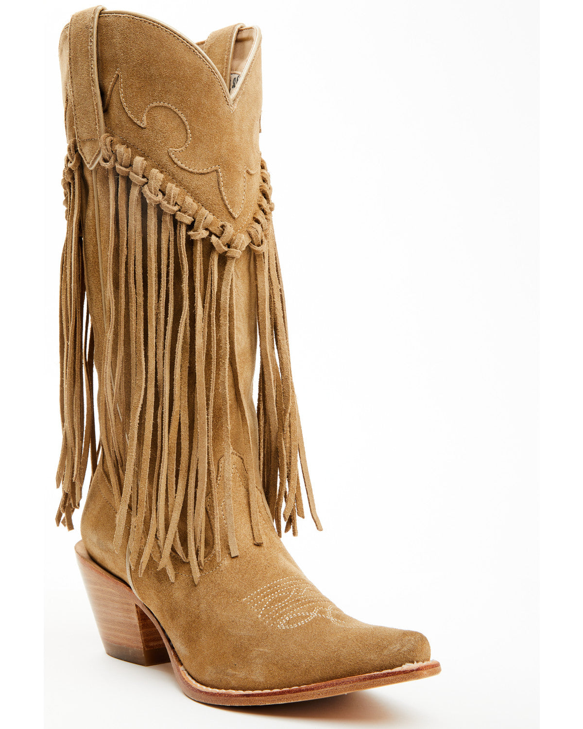 希少 soloist Fringe boots Sterling Fringe Tall Western Boots - Snip Toe