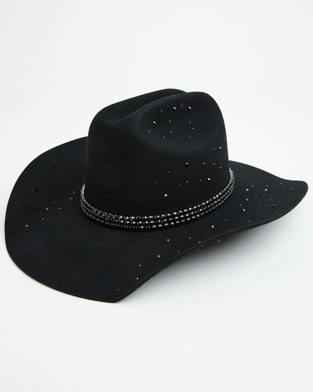 ?Black Cowboy Hat with Rhinestone Spider ?️ Black Cowboy Hat With Rhinestone Fringe,black Cowboy Hat  main image 3