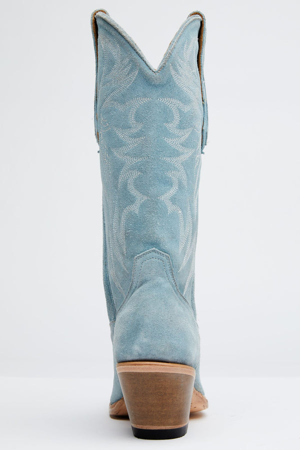 Charmed Life Blue Suede Western Boots - Round Toe - Blue