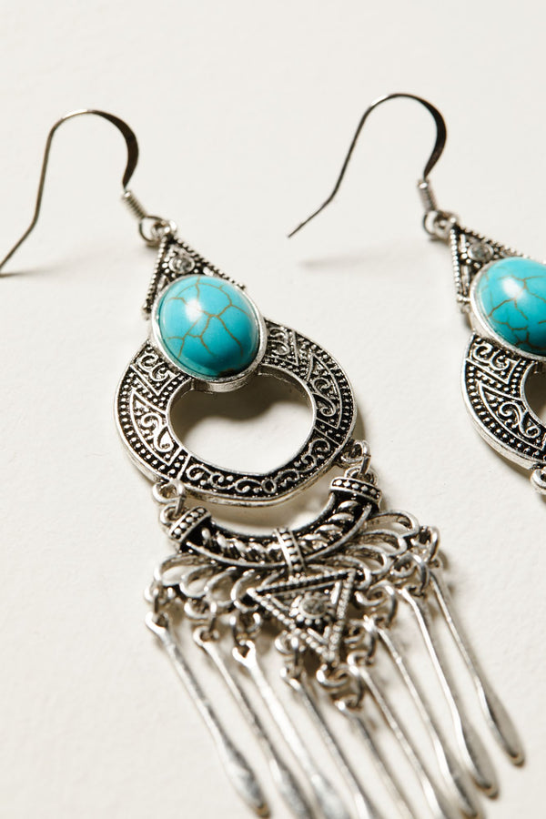 Silver & Turquoise Finley Dangle Earrings - Silver