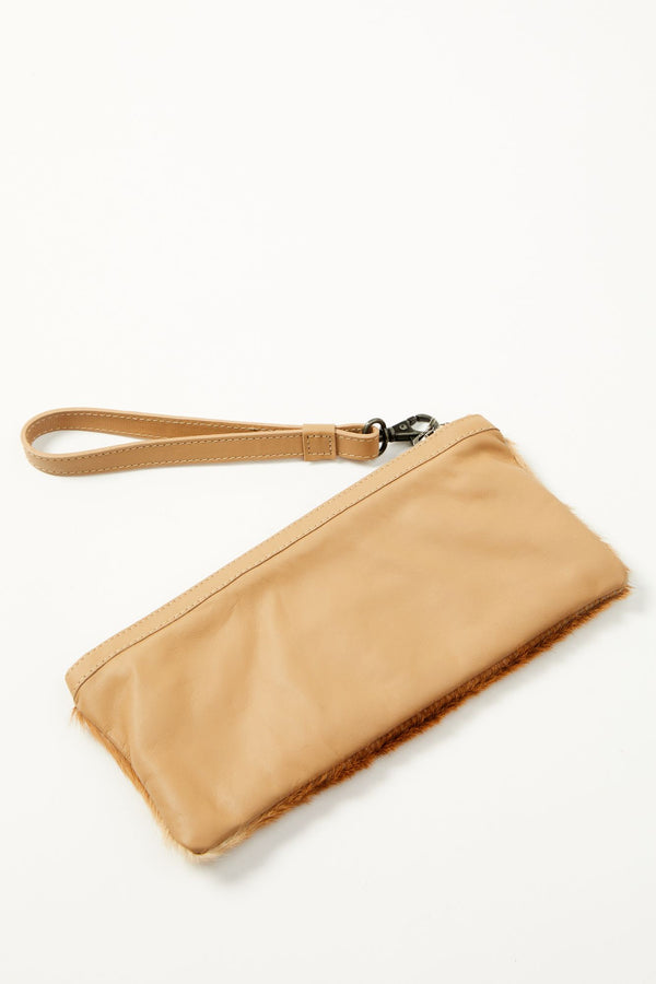 Upland Drive Hair-On Wallet Wristlet - Natural