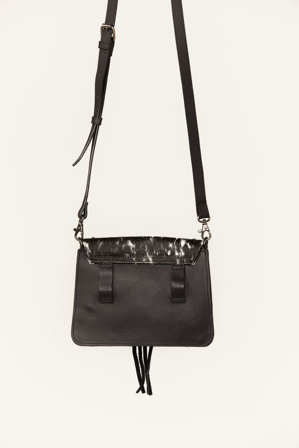 Laredo Cowhide Crossbody Handbag - Black