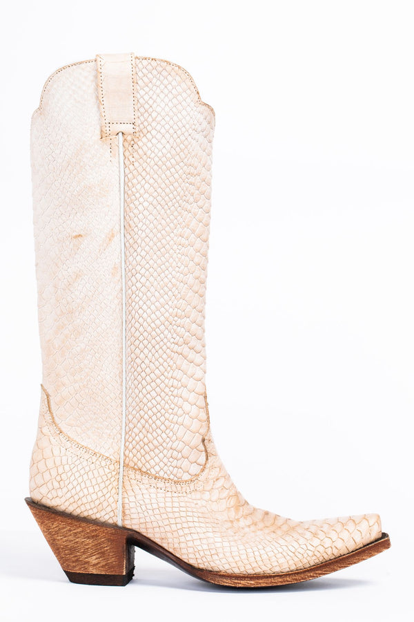 Strut White Western Boots - Snip Toe - Ivory