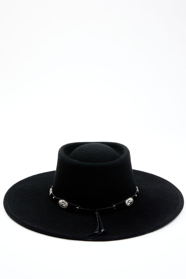 Midnight Stars Wool Felt Western Hat - Black