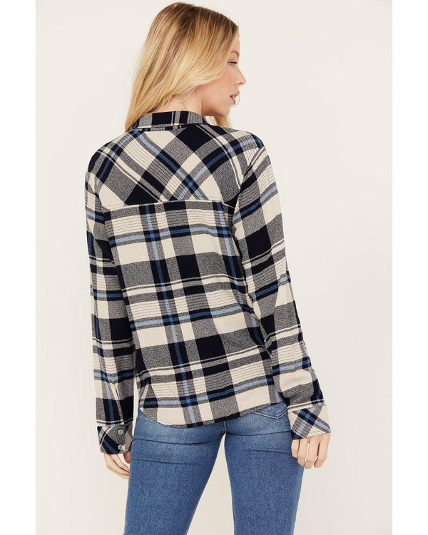 Woodlands Feather Light Plaid Western Top