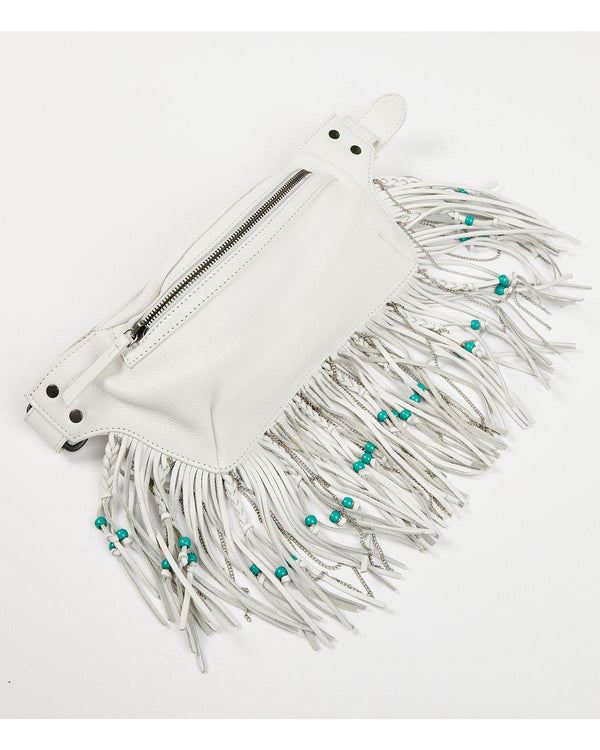 Custom Made White Leather Fringe Bag by Kerry Ann Stokes | CustomMade.com
