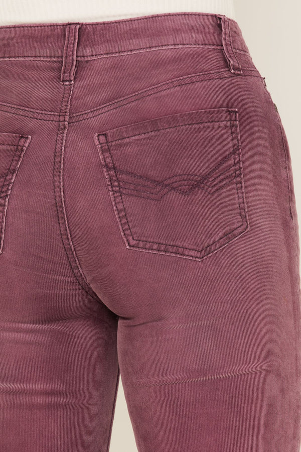 High Risin Corduroy Flare Jeans - Purple