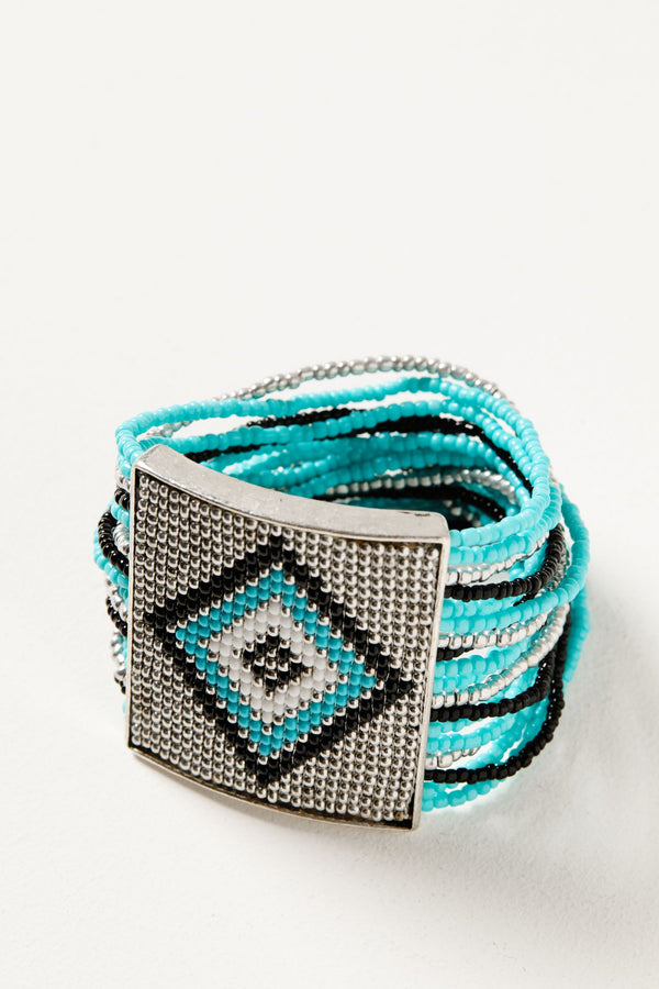 Iroquois Court Stretch Bracelet - Turquoise