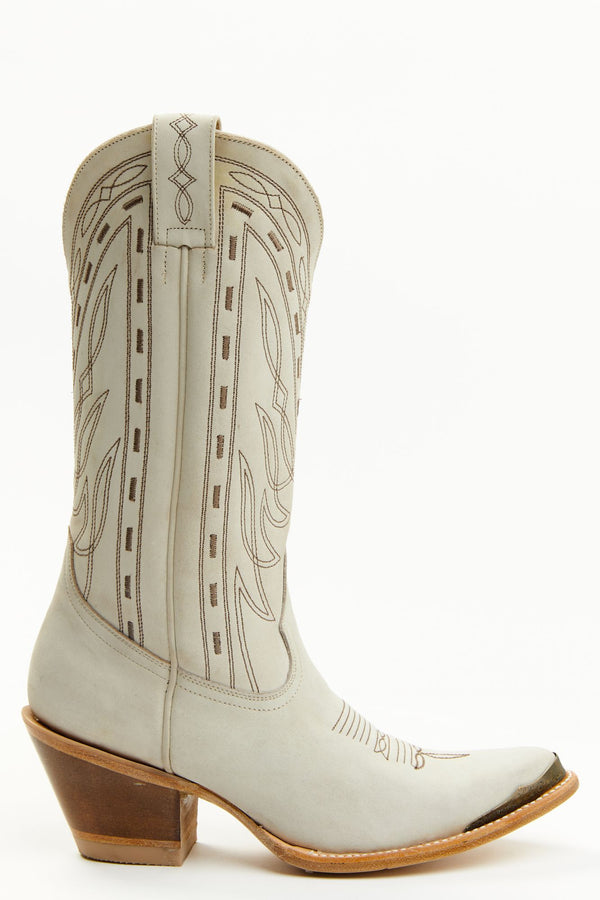 Retro Rock Western Boots - Pointed Toe - Ivory