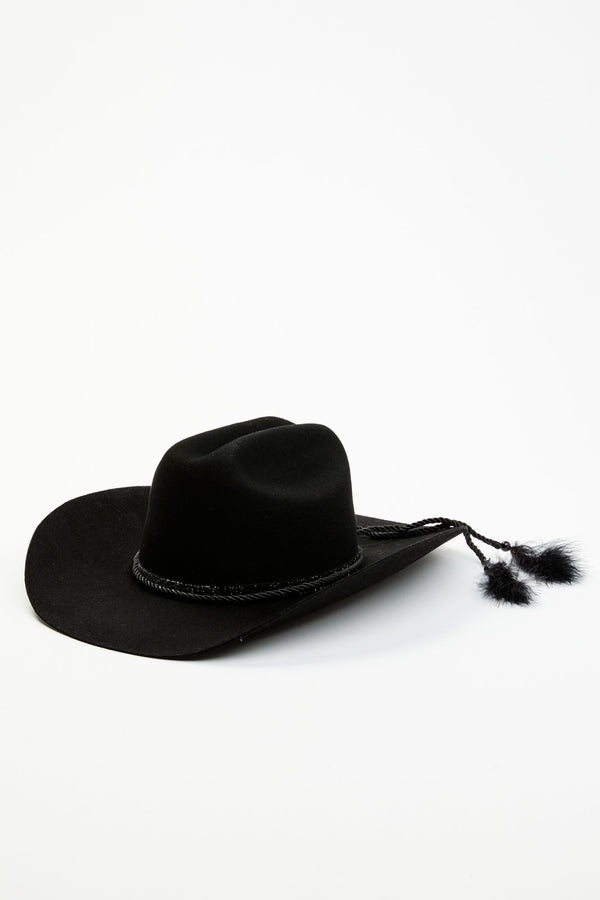 Thoroughbred Western Wool Felt Hat - Black