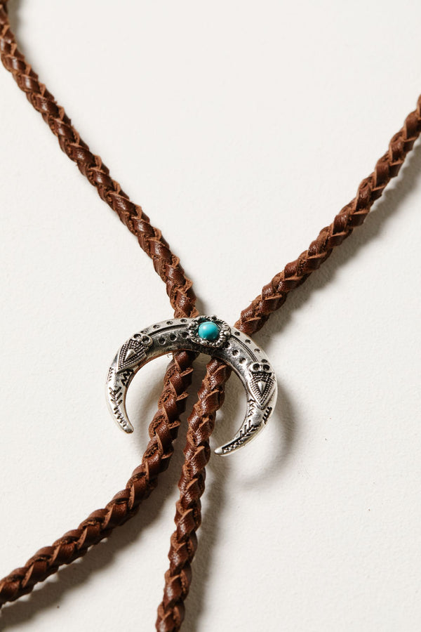 Crestdale Braided Bolo Necklace - Brown