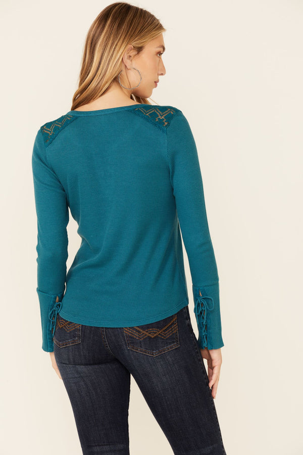 Don't Mesh With Me Henley Top - Blue