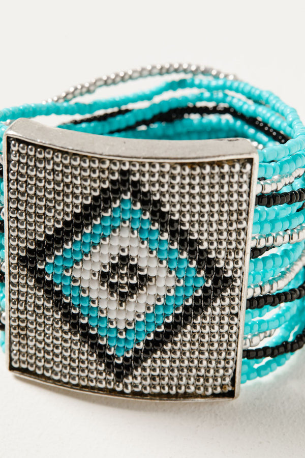 Iroquois Court Stretch Bracelet - Turquoise