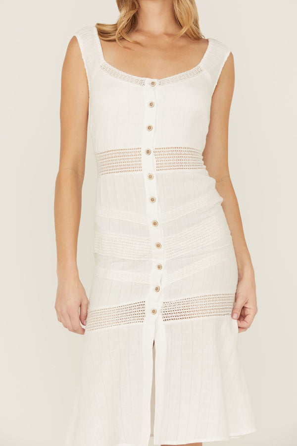 Utopia Gauze Midi Dress - White