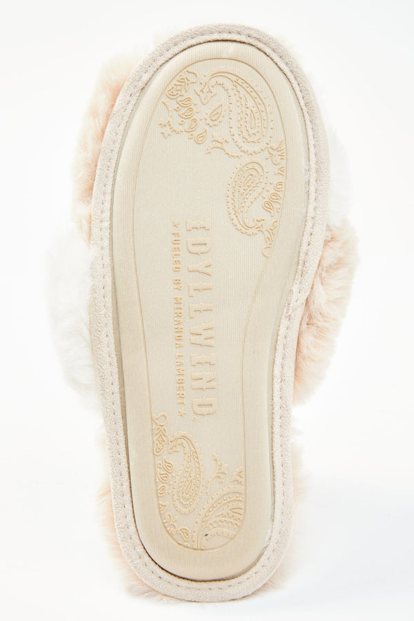 Ivory Cozytown Faux Fur Slippers - Ivory