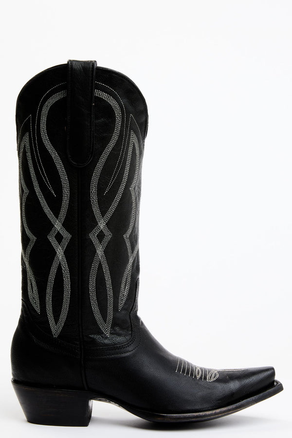 Colt Volgo Black Leather Western Boots - Snip Toe - Black