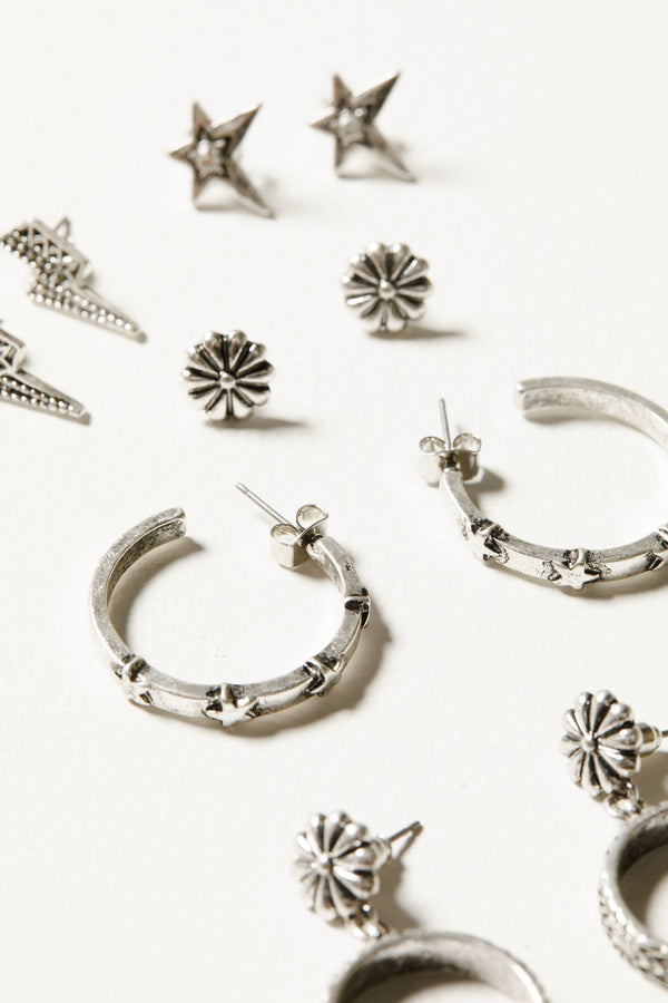 Hurst 5-piece Earrings Set - Silver