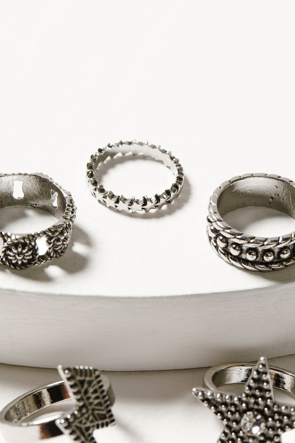 Lauderdale 5-piece Silver Ring Set - Silver