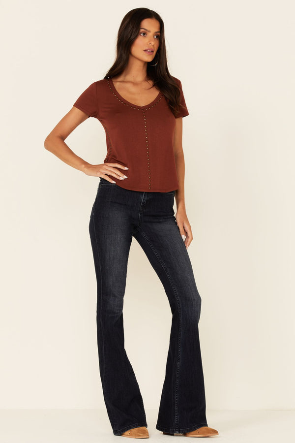Honky Tonk Studded Top - Rust Copper