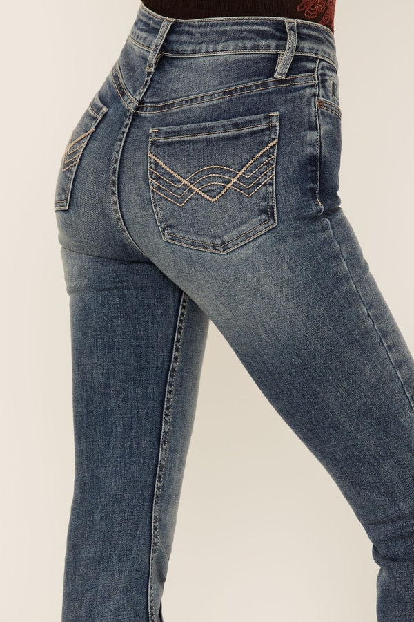 Holland Medium Wash Contrast Panels High Risin' Stretch Bootcut Jeans –  Idyllwind Fueled by Miranda Lambert