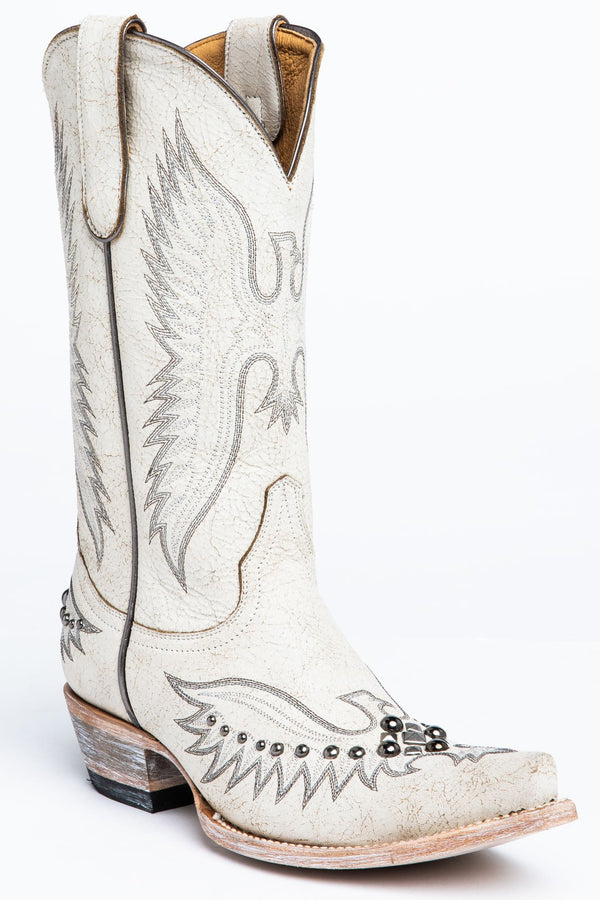 Trouble White Western Boots - Snip Toe - White