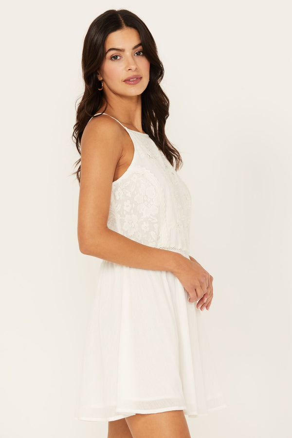 Justyna Embroidered Dress - Ivory