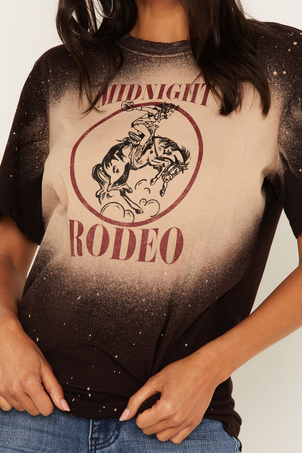 Midnight Rodeo Oversized Graphic Trustie Tee - Dark Brown