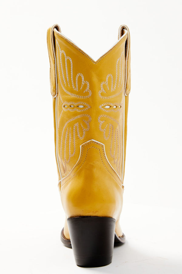 Sunshine-Y Day Western Boots - Round Toe - Yellow