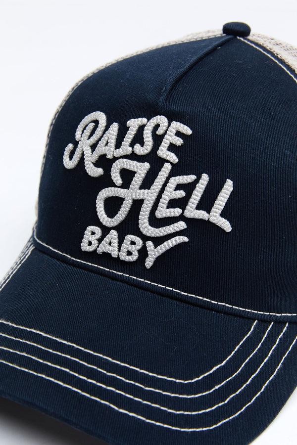 Raise Hell Mesh-Back Baseball Hat - Blue