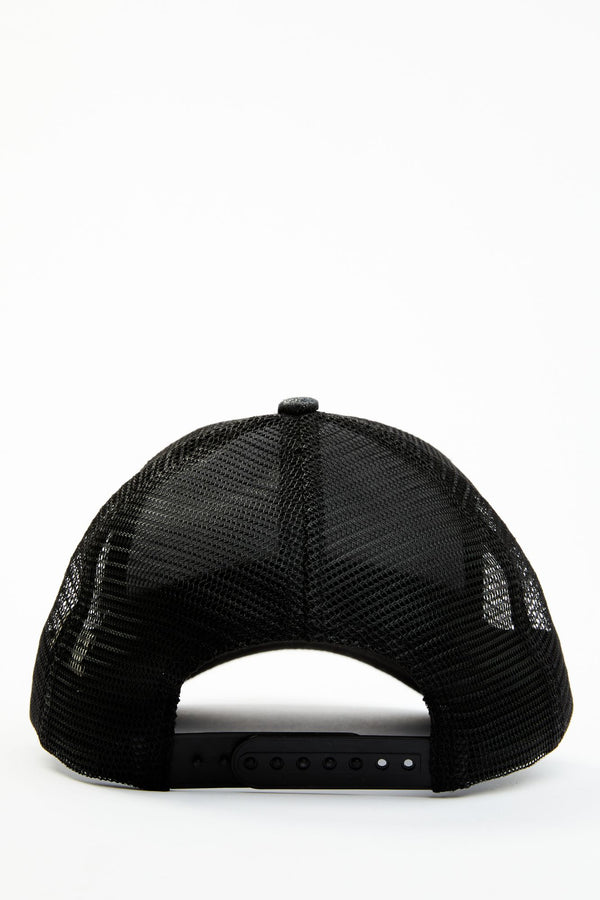 Black Glitter Baseball Hat - Black