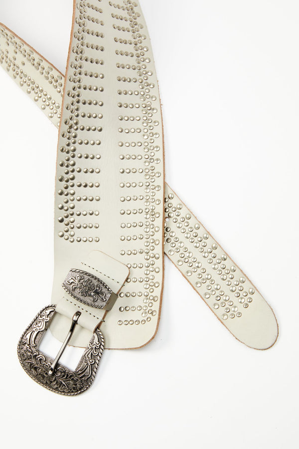 Sadler Studded Belt - Ivory