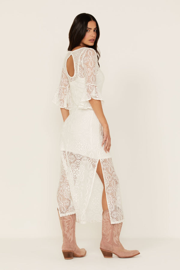 Firefly Road Lace Maxi Dress - White