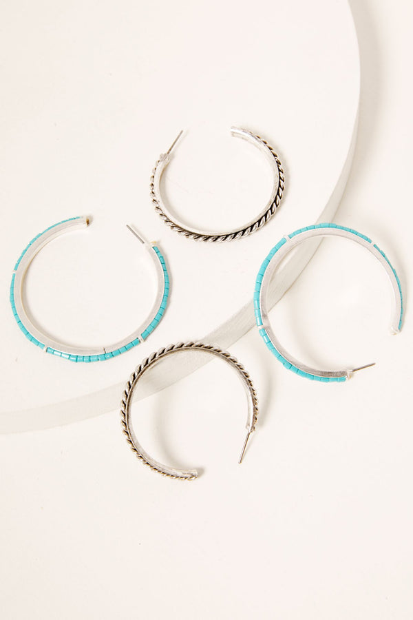 The Perfect Pair Hoop Earring Set - Silver