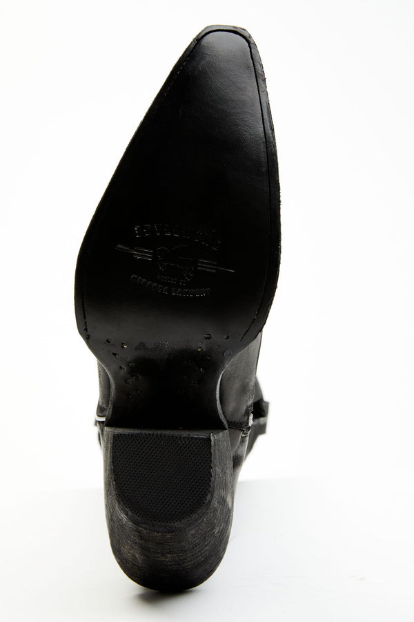 Gwennie Nilo Black Tall Leather Western Boots - Snip Toe - Black