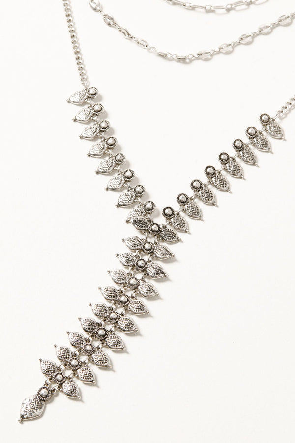 Rock Rose Necklace - Silver