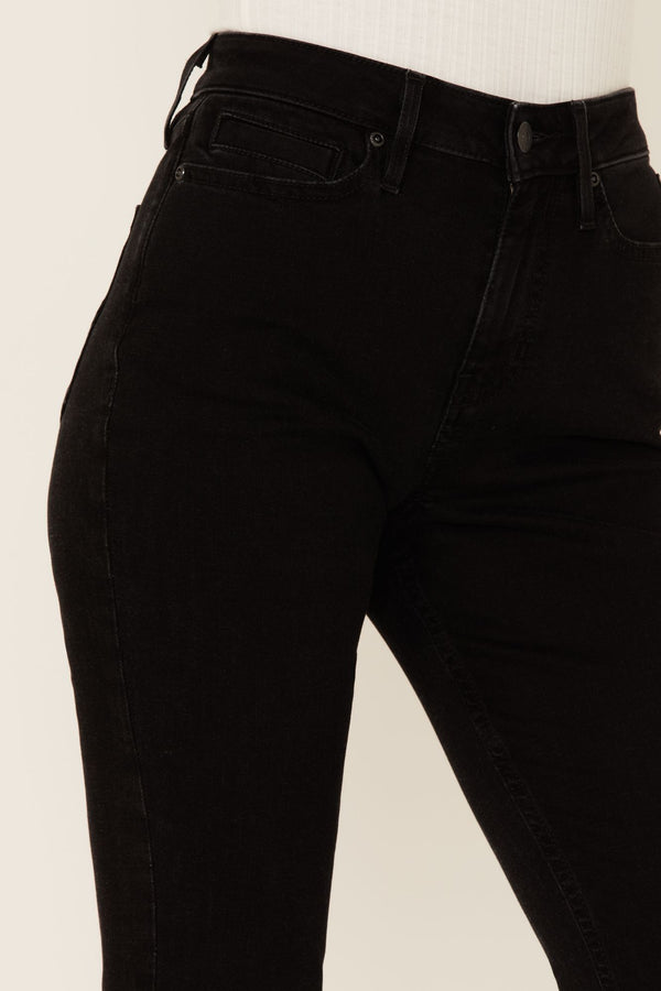 Velvet Touch High Rise Bootcut Brushed Denim Jeans - Black