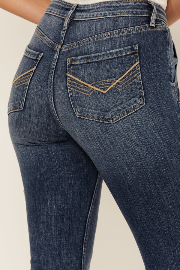 Front Seam High Rise Flare Jeans