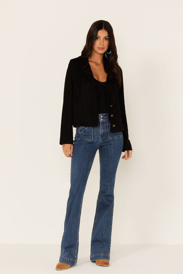 Robyn Faux Suede Jacket - Black