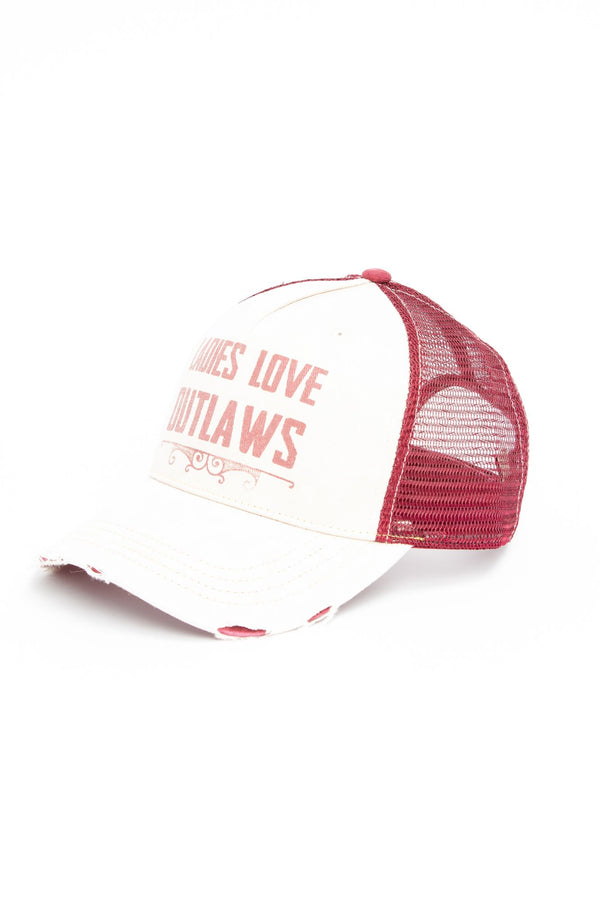 Ladies Love Outlaws Mesh-Back Baseball Hat - Ivory