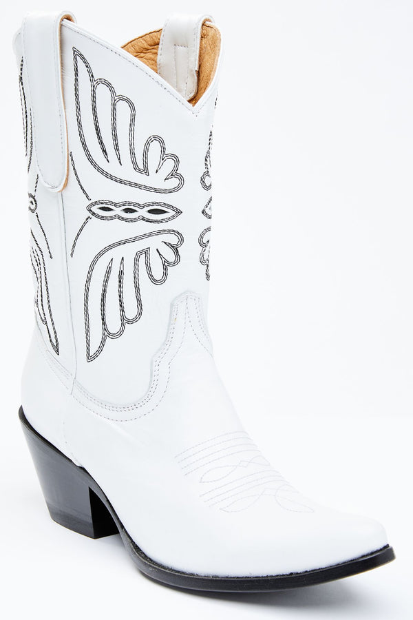 Aces White Western Boots - Round Toe - White