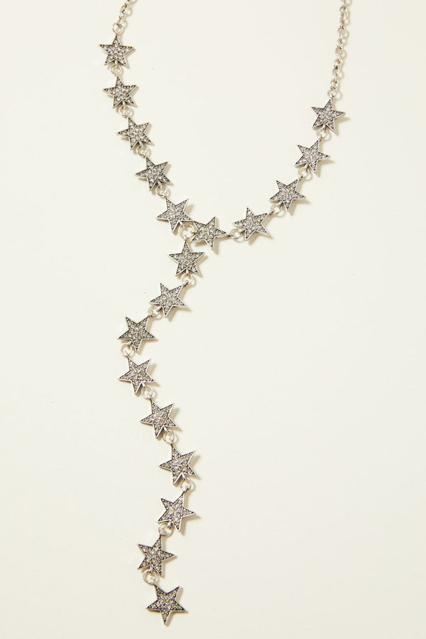 Star In The Night Drop Necklace - Silver