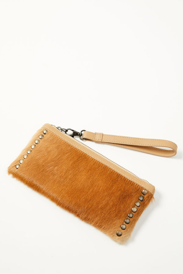 Upland Drive Hair-On Wallet Wristlet - Natural