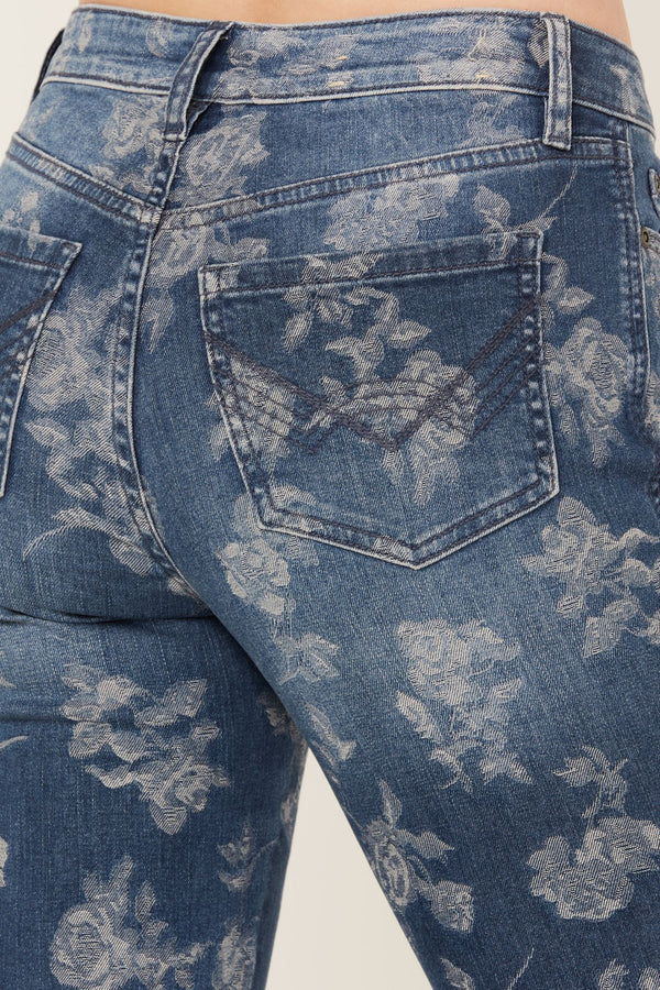 Floral Drive High Risin Flare Jeans
