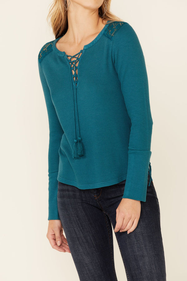Don't Mesh With Me Henley Top - Blue