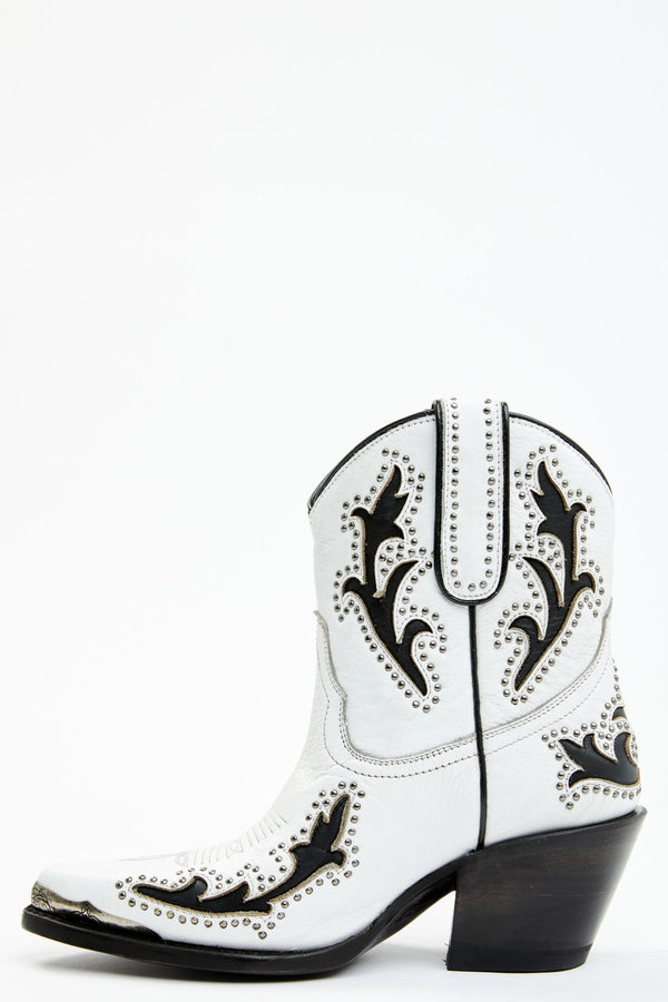 Fiore Booties - Pointed Toe - White