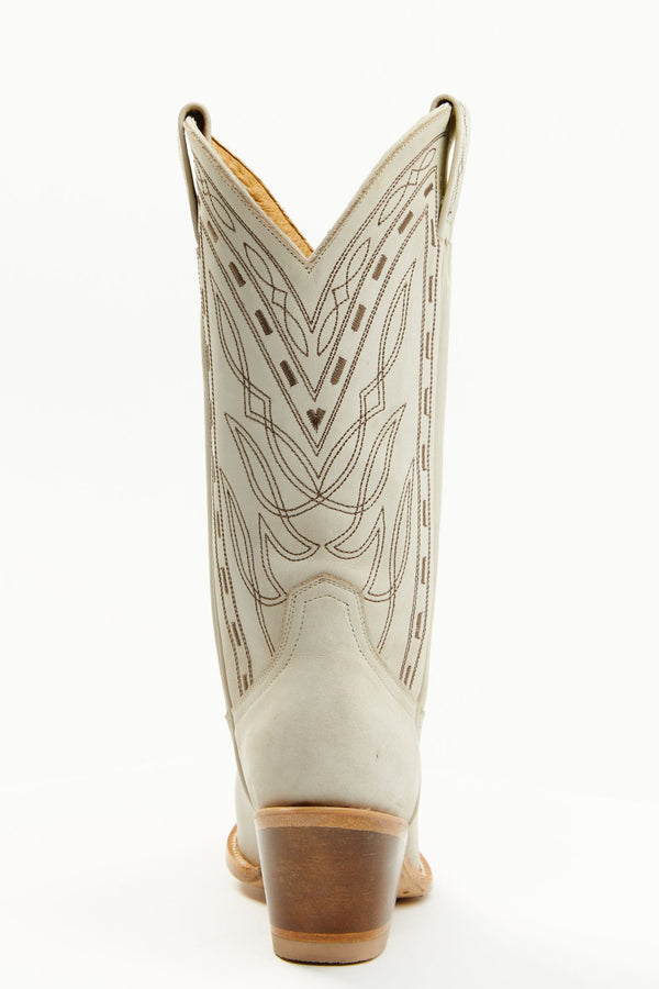 Retro Rock Western Boots - Pointed Toe - Ivory